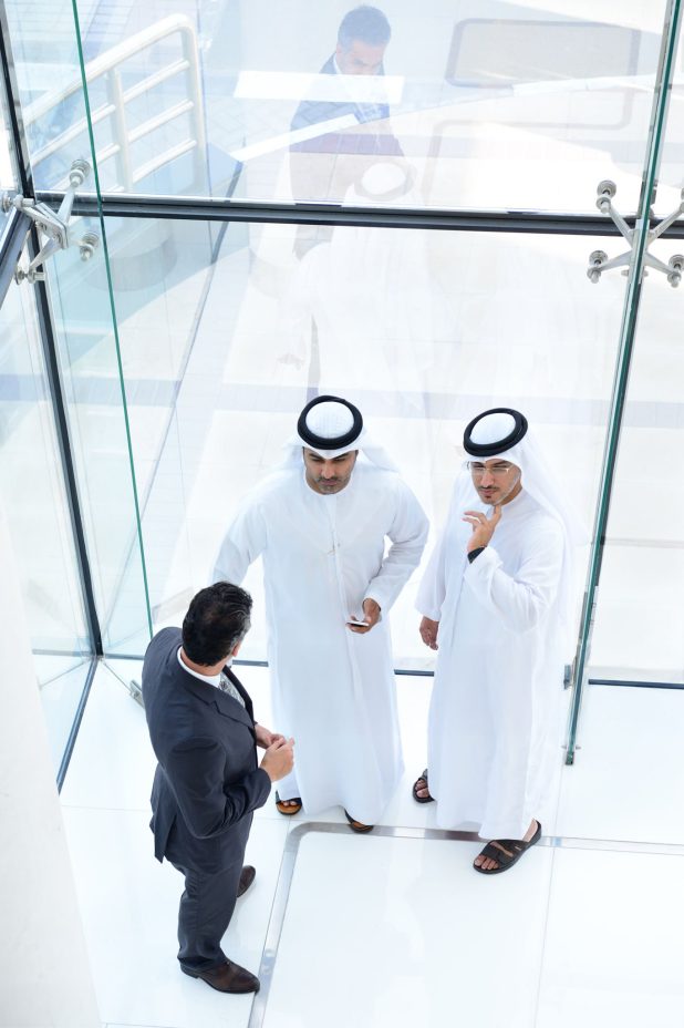 Three arab business men meeting